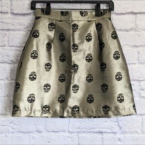 Modcloth Metallic Skull Mini Skirt